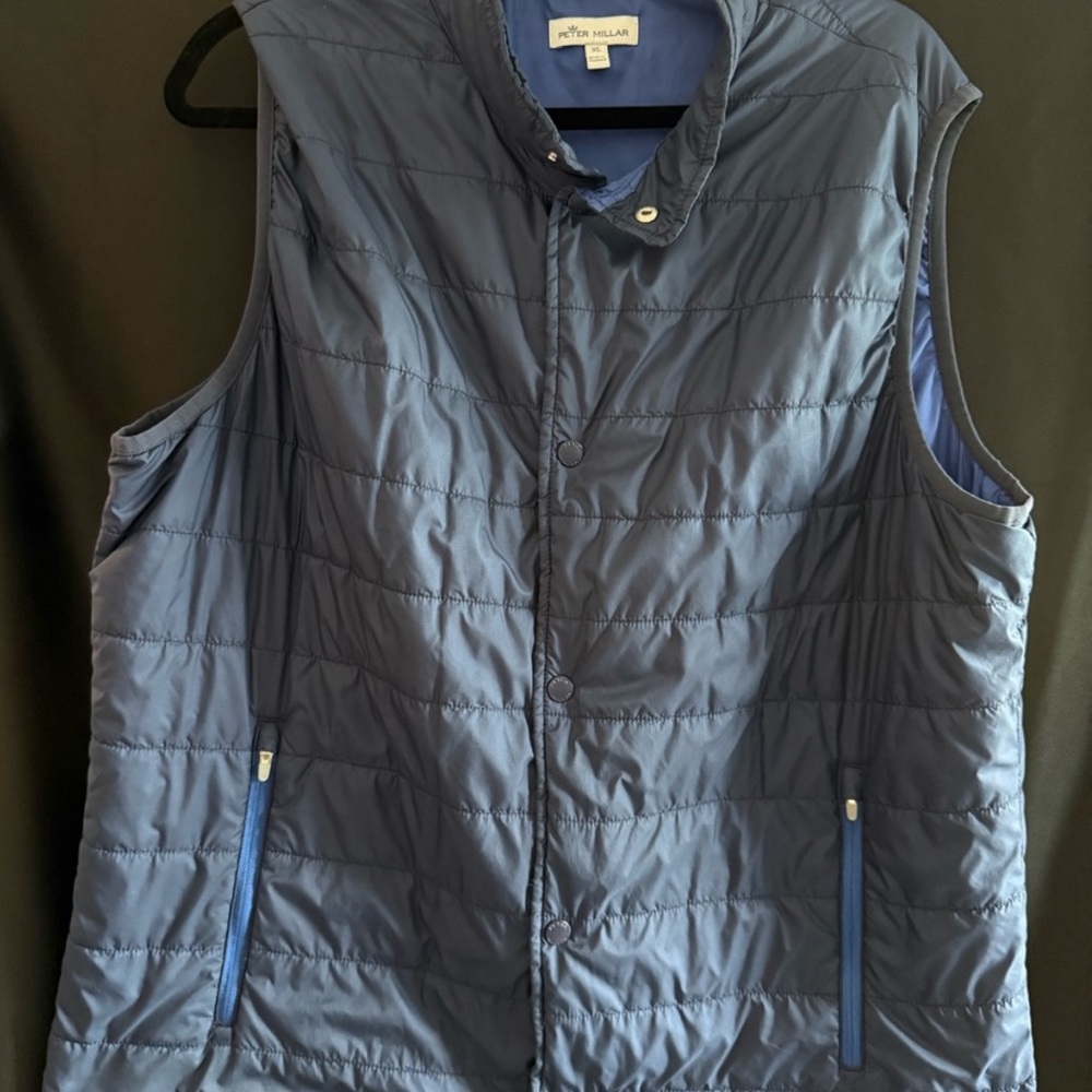 Peter Millar Navy Quilted Puffer Vest